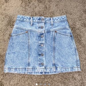 Blue Light Wash Button Up Jean Skirt